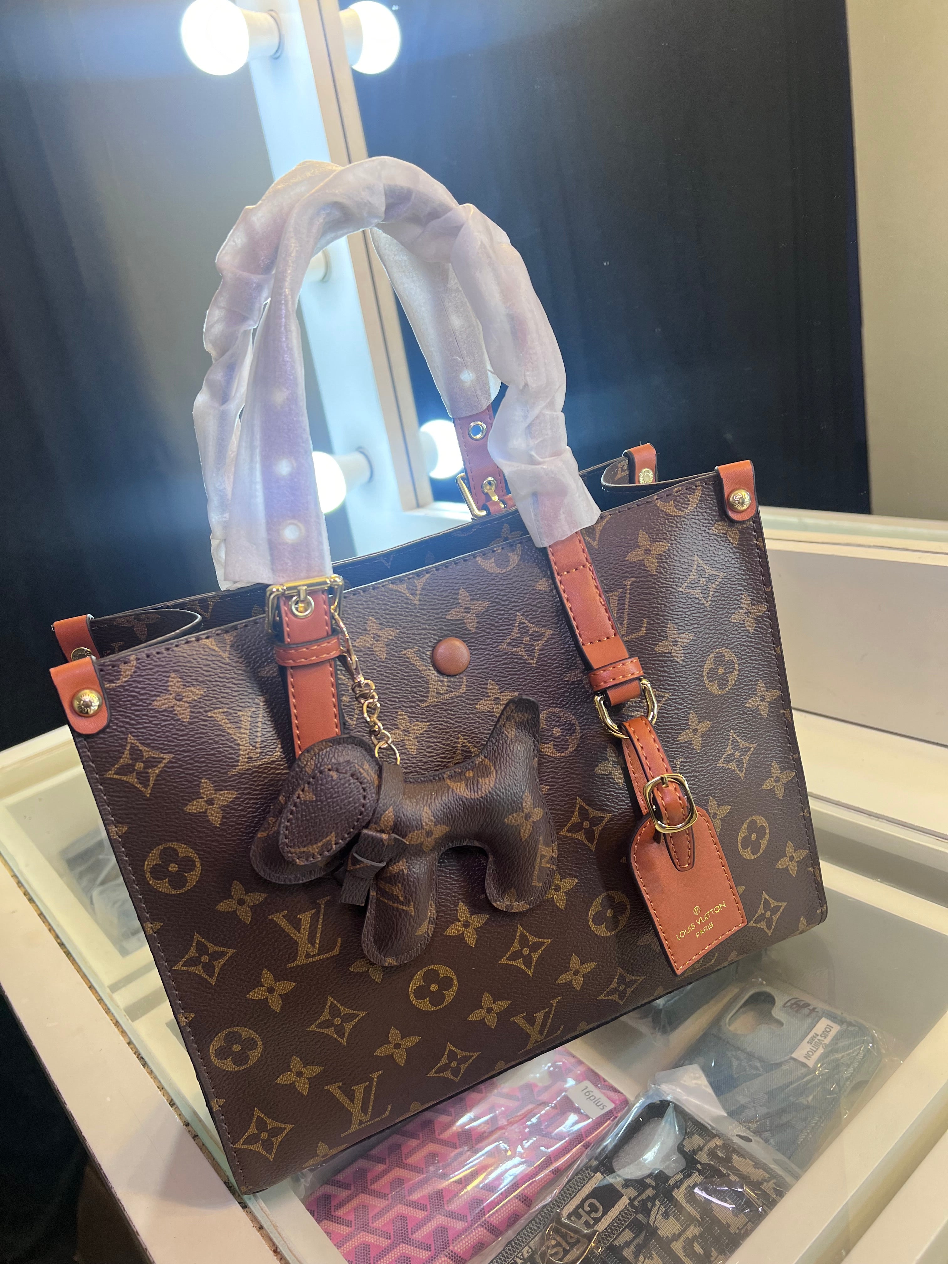 Brown Designer Inspired Tote Bag